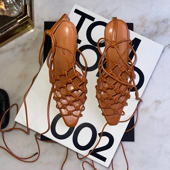 New Fashion Nova Came To Forget Wrap Up Heels in Tan - Picture 6 of 16